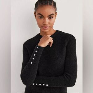 Boden blue Jewel Button Fluffy Sweater K0632 Sz small